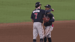 Atlanta Braves Ozzie Albies Dansby Swanson Hug GIF