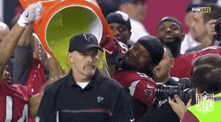 Atlanta Flacons Dan Quinn Splashed With Water GIF