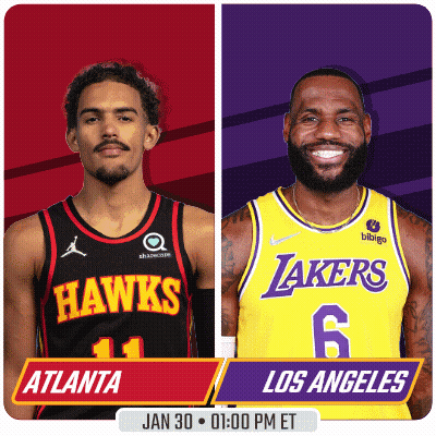 Atlanta Hawks And Los Angeles Lakers Playing GIF