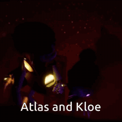 Atlas And Kloe With Purple Background GIF