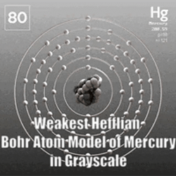 Atom Model Of Mercury In Grayscale GIF
