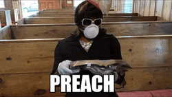 Attending Church Preach In Face Mask GIF