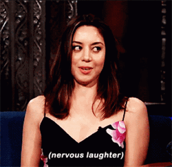 Aubrey Plaza Nervous Laugh GIF