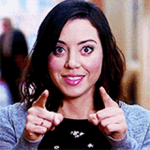 Aubrey Plaza Pointing Happily GIF