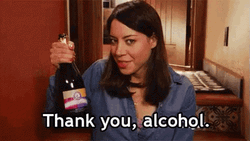 Aubrey Plaza Thank You Alcohol GIF