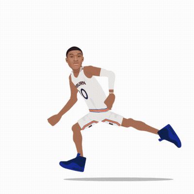 Auburn Basketball Player Dribbling Ball GIF