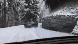 Audi Car In Snowy Road