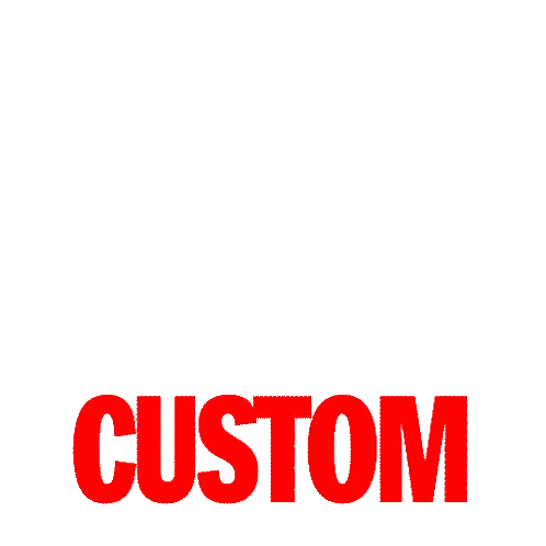 Audimute Logo With Red Wave Sticker