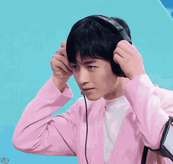 Audio Headset On Chen Xiao GIF