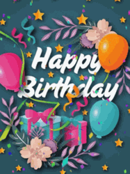August Birthday Confetti And Balloons GIF