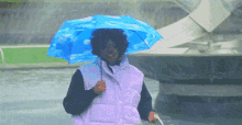 Aunt With Her Umbrella Dancing In The Rain