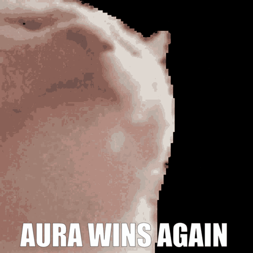 Aura Wins Again Written On A Black Background GIF