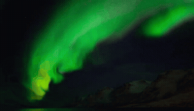 Aurora Borealis Over Lake GIF