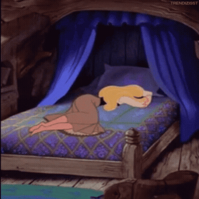 Aurora Sleeping Beauty Lying On Bed GIF
