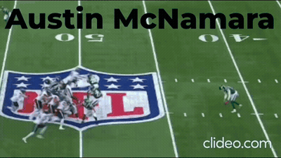 Austin McNamara Playing For Jets In NFL GIF