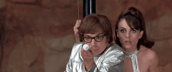 Austin Powers And Vanessa Kensington Judo Chop GIF