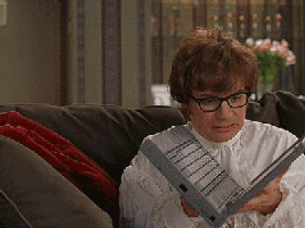Austin Powers Mole Closing The Laptop GIF