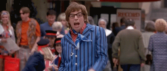 Austin Powers Title With Flowers GIF