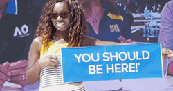 Australian Open Fan Holding Banner GIF