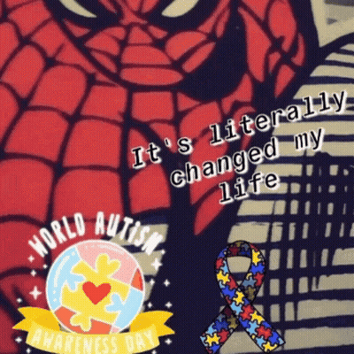 Autism Awareness Day Poster With Spider-Man GIF