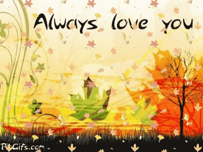 Autumn Branch Over Water Saying Goodnight I Love You GIF