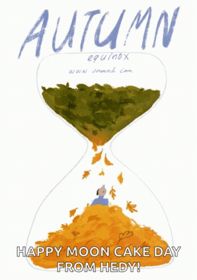 Autumn Equinox Happy Moon Cake Day Poster GIF