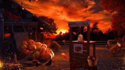 Autumn Falls Fire Halloween GIF