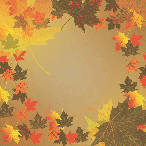 Autumn Is Here Is Written On A Brown Background GIF