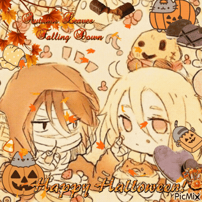 Autumn Leaves Falling Happy Halloween GIF