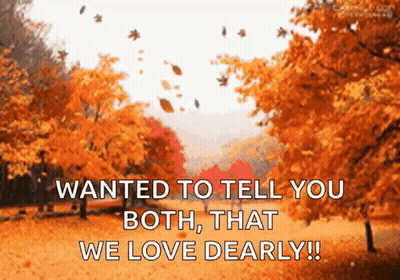 Autumn Leaves Falling Wanted To Tell You Both We Love Dearly GIF