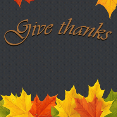 Autumn Leaves Give Thanks On Dark Background GIF