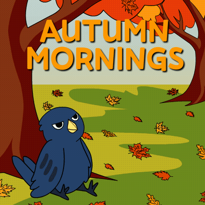 Autumn Mornings Poster Blue Bird Under Tree GIF