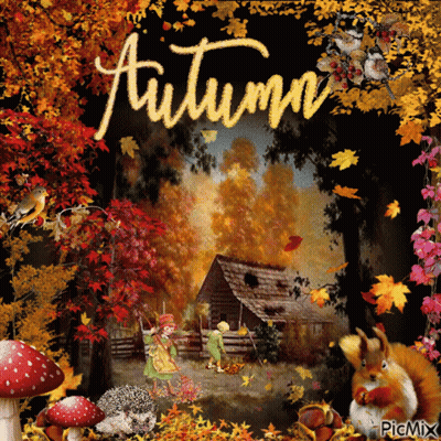 Autumn Painting With Word Autumn GIF