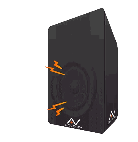 AV Speaker With Lightning Bolts Sticker