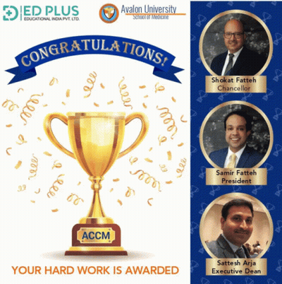 Avalon University Congratulations Poster With Trophy GIF