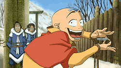 Avatar Aang Blinking Eyes Awkward Position GIF