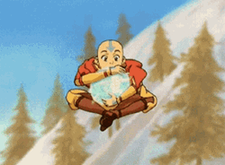 Avatar Aang Floating Hugging Lightning Ball GIF