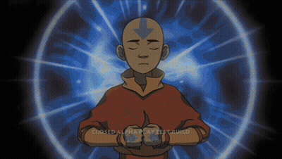 Avatar Aang Meditating In Front Of Blue Circle Closed Alpha Playtest Build GIF