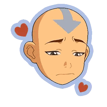Avatar Aang Sad With Broken Heart Sticker