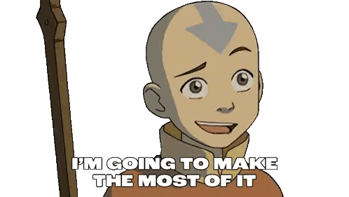 Avatar Aang Smiling Making The Most Of It Sticker