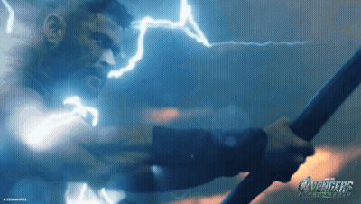 Avengers Endgame Poster Man Struck By Lightning GIF