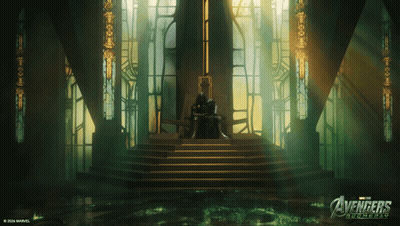 Avengers Poster Man Sitting On Throne GIF