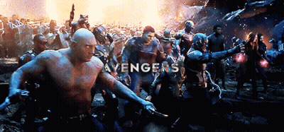 Avengers Standing In Front Of Fire GIF