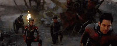 Avengers Walking Through Destroyed City GIF