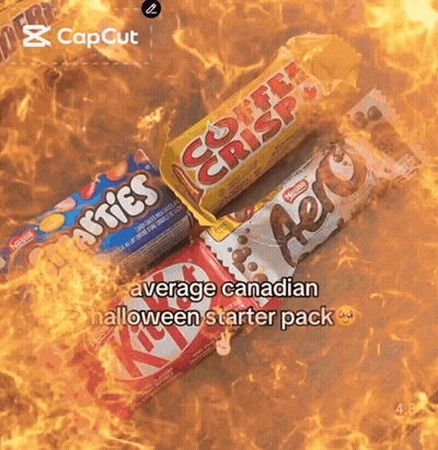 Average Canadian Halloween Starter Pack Candy Bars GIF
