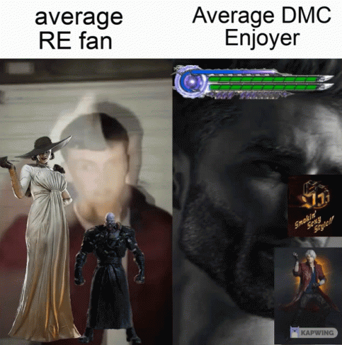 Average Re Fan And Average Dmc Enjoyer Are Shown In A Meme GIF
