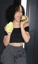 Avocado Fruit Cute Girl Poses GIF