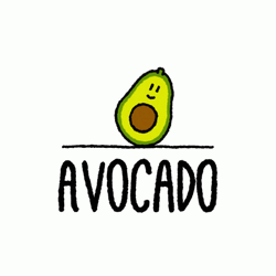 Avocado Fruit Dance Animated Text GIF