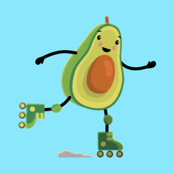 Avocado Roller Skating GIF
