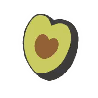 Avocado Slice With Heart Sticker